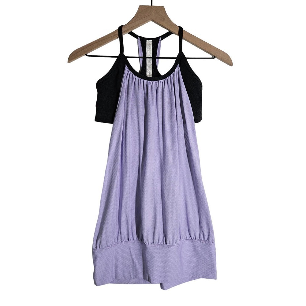 Lululemon No Limit Tank Top 4 Classic Sport Grey Lolo Purple Layered